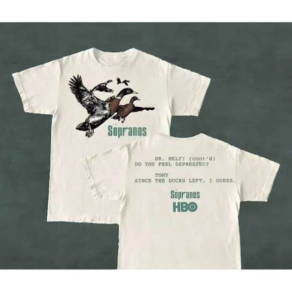 Sopranos T-Shirt Ducks Dr Melfi Do You Feel Depressed 2 Sided Graphic 93 - Picture 1 of 6